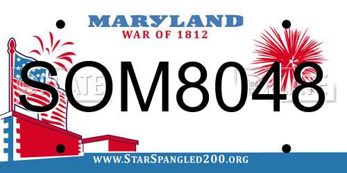 SOM8048 Maryland License Plate