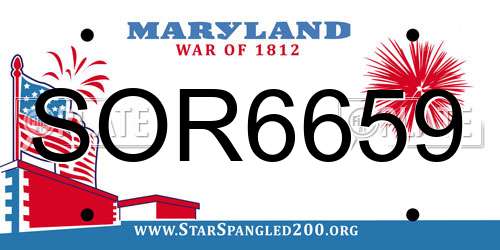 SOR6659 Maryland License Plate