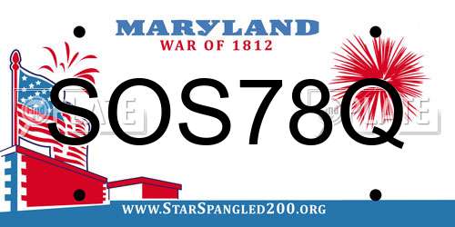 SOS78Q Maryland License Plate