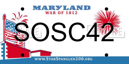 SOSC42 Maryland License Plate