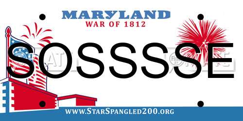 SOSSSSE Maryland License Plate