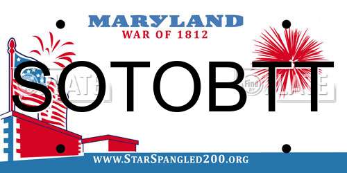 SOTOBTT Maryland License Plate
