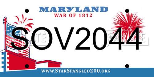 SOV2044 Maryland License Plate