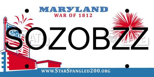 SOZOBZZ Maryland License Plate