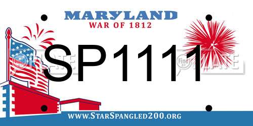 SP1111 Maryland License Plate