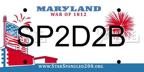 SP2D2B Maryland License Plate