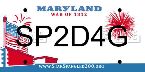 SP2D4G Maryland License Plate