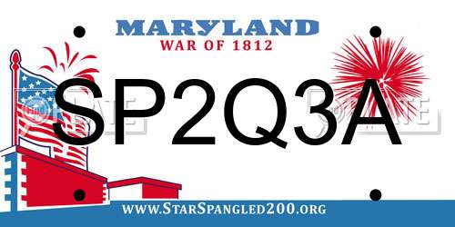 SP2Q3A Maryland License Plate