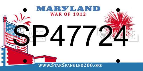 SP47724 Maryland License Plate