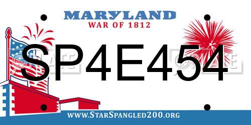 SP4E454 Maryland License Plate