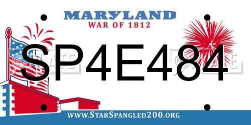 SP4E484 Maryland License Plate