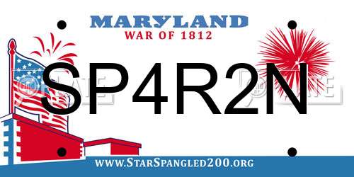 SP4R2N Maryland License Plate