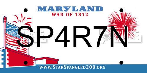 SP4R7N Maryland License Plate