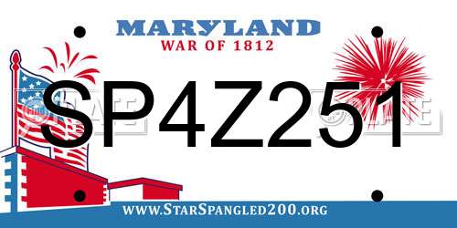 SP4Z251 Maryland License Plate