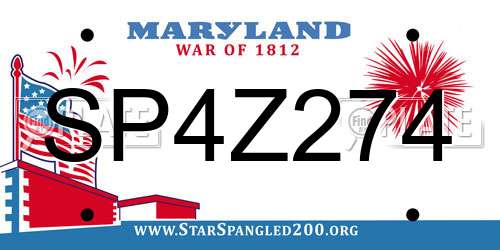 SP4Z274 Maryland License Plate