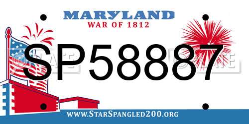 SP58887 Maryland License Plate