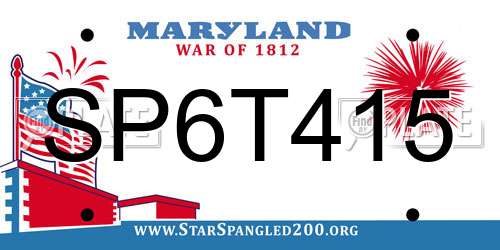 SP6T415 Maryland License Plate