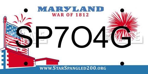 SP7O4G Maryland License Plate