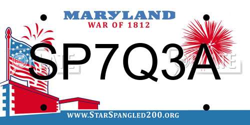 SP7Q3A Maryland License Plate