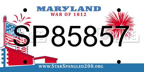 SP85857 Maryland License Plate