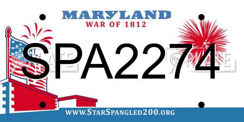 SPA2274 Maryland License Plate