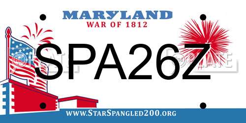SPA26Z Maryland License Plate