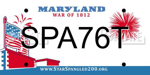 SPA76T Maryland License Plate