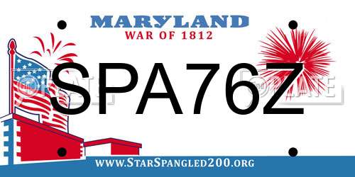 SPA76Z Maryland License Plate