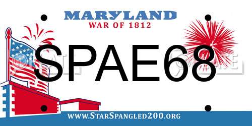 SPAE68 Maryland License Plate