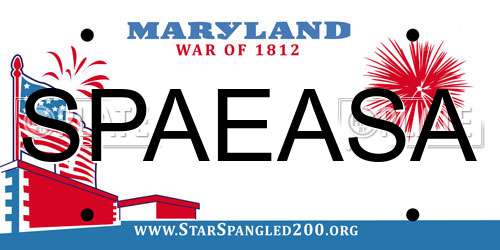 SPAEASA Maryland License Plate