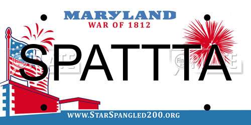SPATTTA Maryland License Plate