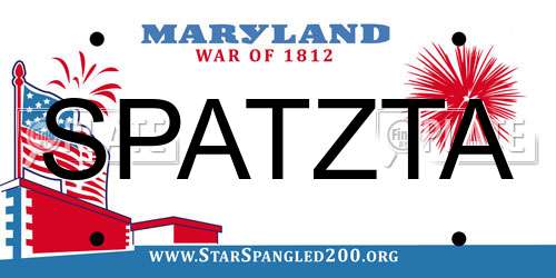 SPATZTA Maryland License Plate