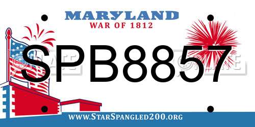 SPB8857 Maryland License Plate