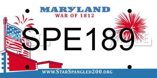 SPE189 Maryland License Plate