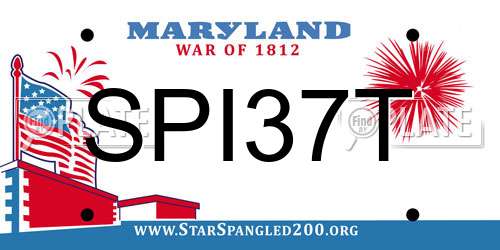 SPI37T Maryland License Plate
