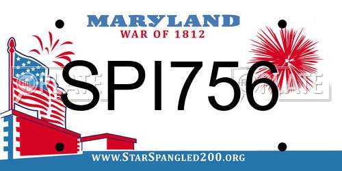 SPI756 Maryland License Plate