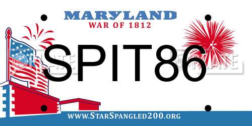 SPIT86 Maryland License Plate