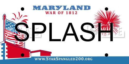 SPLASH Maryland License Plate