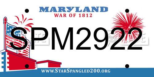 SPM2922 Maryland License Plate