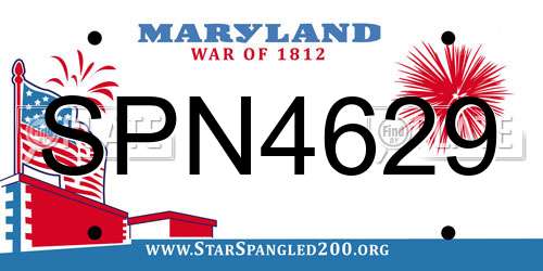 SPN4629 Maryland License Plate