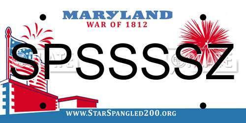 SPSSSSZ Maryland License Plate