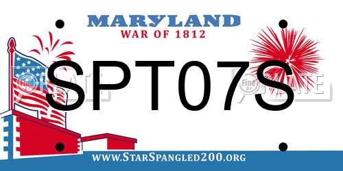 SPT07S Maryland License Plate