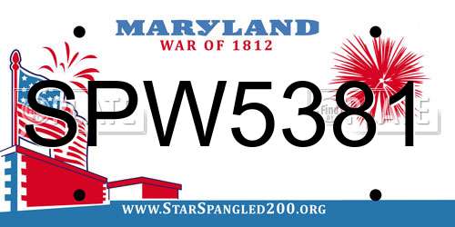 SPW5381 Maryland License Plate