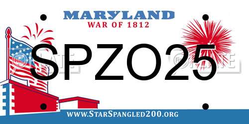 SPZO25 Maryland License Plate