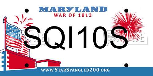 SQI10S Maryland License Plate