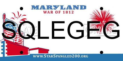 SQLEGEG Maryland License Plate