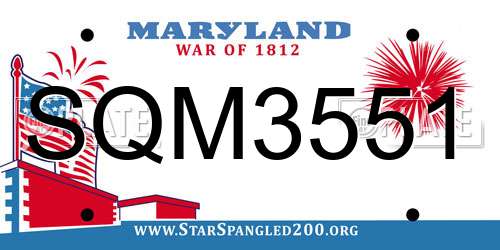 SQM3551 Maryland License Plate