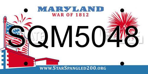SQM5048 Maryland License Plate