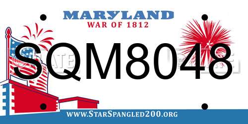 SQM8048 Maryland License Plate