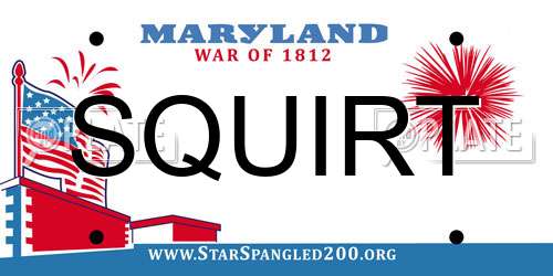 SQUIRT Maryland License Plate